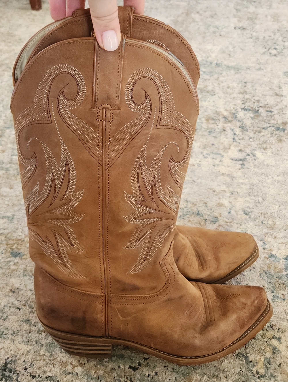 Durango Tan Leather Women's Cowboy Westetn Boots Boho Festival Outdoor 9